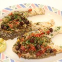 Image for Recipe: Grilled Striped Bass with Mediterranean Tapenade