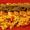 Image for Recipe: Corn Encrusted Tofu with Salsa Verde