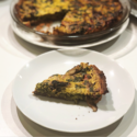 Image for Vegan Broccoli, Spinach, Mushroom and Tomato Quiche