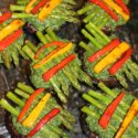 Image for Grilled Portobello Mushrooms with Creamed Spinach, Roasted Asparagus, and Red Peppers