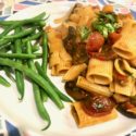 Image for Spicy Cherry Tomato Pasta with Roasted Eggplant and Mushrooms